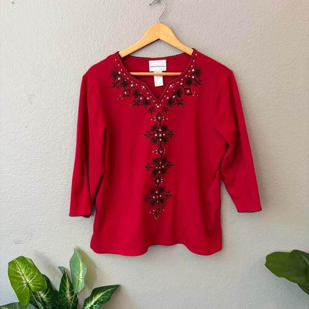Alfred Dunner Women's Red Blouse